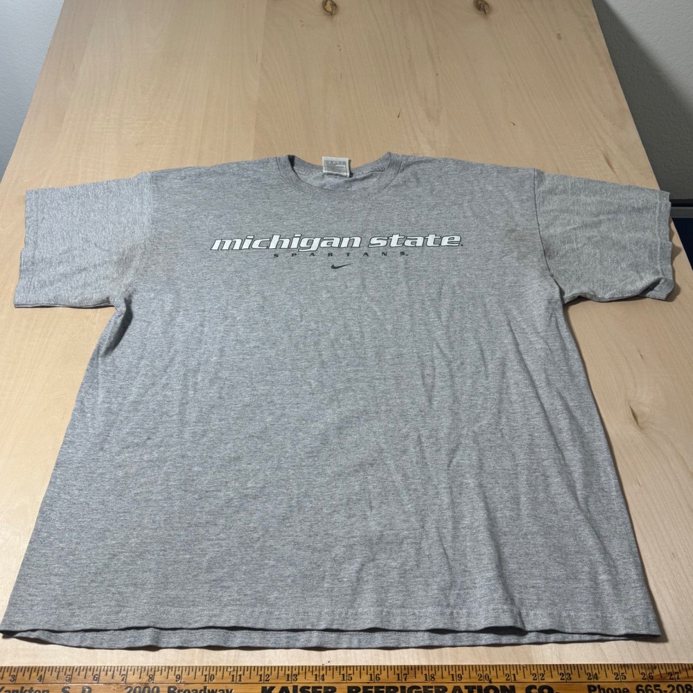 Michigan State Spartans Nike Center Swoosh NCAA Gray T-Shirt Mens XL Extra Large